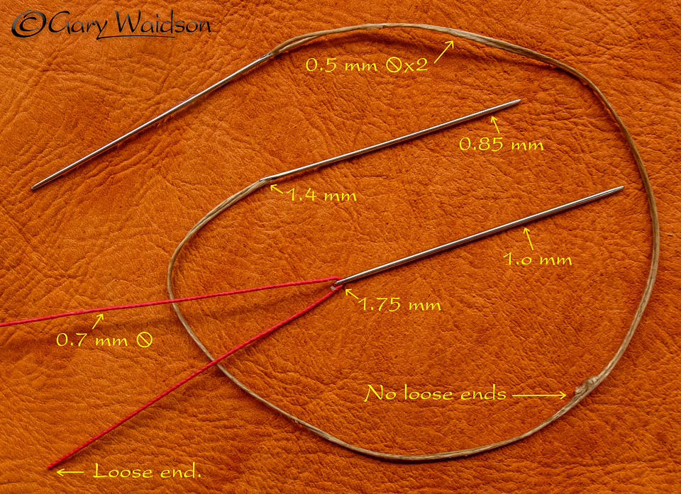 Leatherwork Thread Preparation. - ©  Gary Waidson - Ravenlore Bushcraft and Wilderness skills. 
